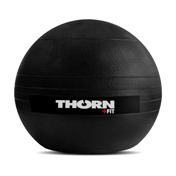 Thorn+Fit fitness labda, visszacsapódásmentes, szintetikus homokkal töltött gumi, fekete, 25cm