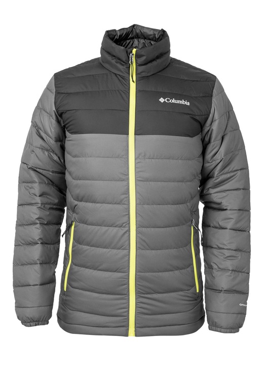 Férfi dzseki, Columbia, Powder Lite, poliészter, szürke/fekete, XS