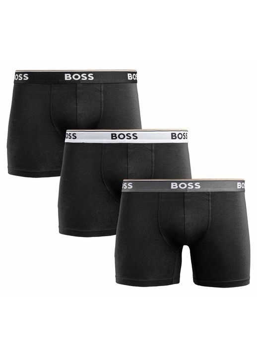 3 db BOSS boxer készlet, pamut, fekete, Fekete