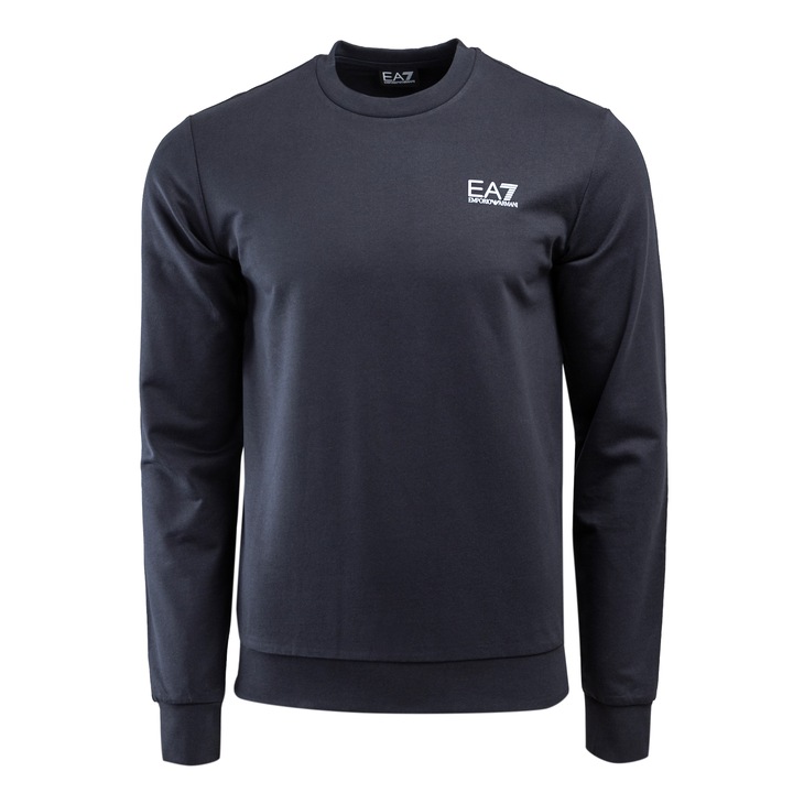 Férfi pulóver, Emporio Armani EA7, pamut, sötétkék, Tengerészkék
