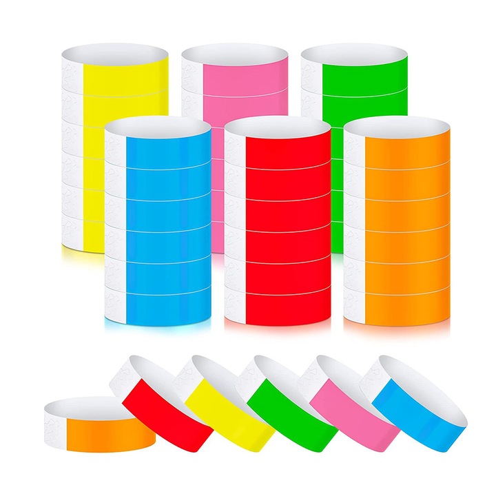 Szett 600v neon karkötők, BOMSTOM, Vízálló, Többszínű