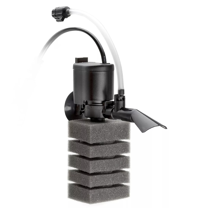 Filtru intern Aquael Turbo Mini, capacitate 320 l/h, pentru acvarii până la 80l, putere 4,4W