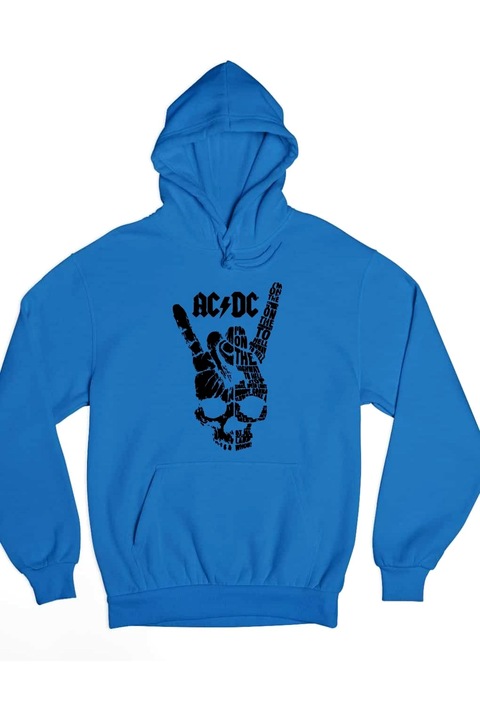 Hanorac damă AC/DC skull black rock, Albastru royal