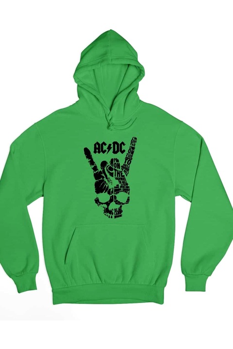 Hanorac damă AC/DC skull black rock, Verde