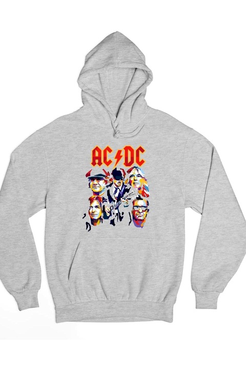Hanorac damă portret band AC/DC, Gri