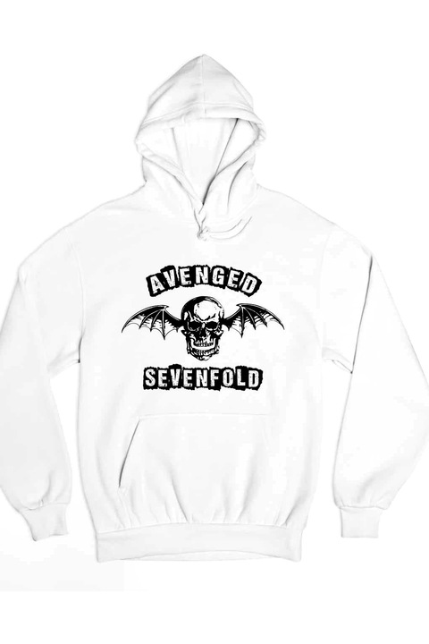 Hanorac pentru bărbați Avenged Sevenfold band, Alb