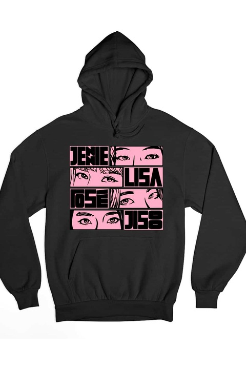 Hanorac pentru bărbați Blackpink eyes and names, Negru