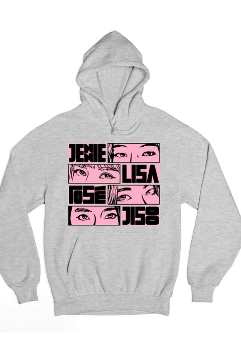 Hanorac pentru bărbați Blackpink eyes and names, Gri