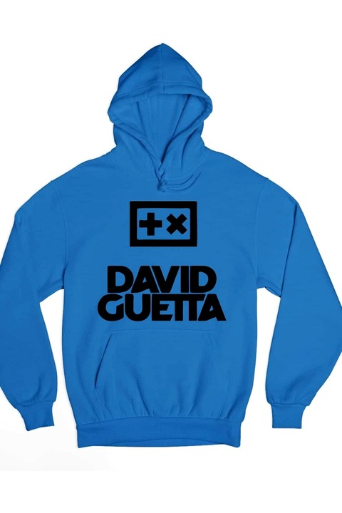 Hanorac de dama cu logo David Guetta, Albastru royal