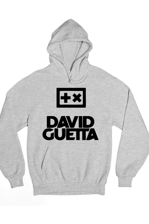 Hanorac de dama cu logo David Guetta, Gri
