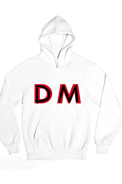 Hanorac de damă cu logo Depeche Mode DM, Alb