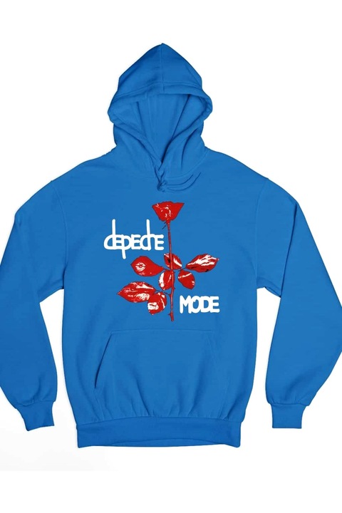 Pulover barbatesc Depeche Mode trandafir alb, Albastru royal