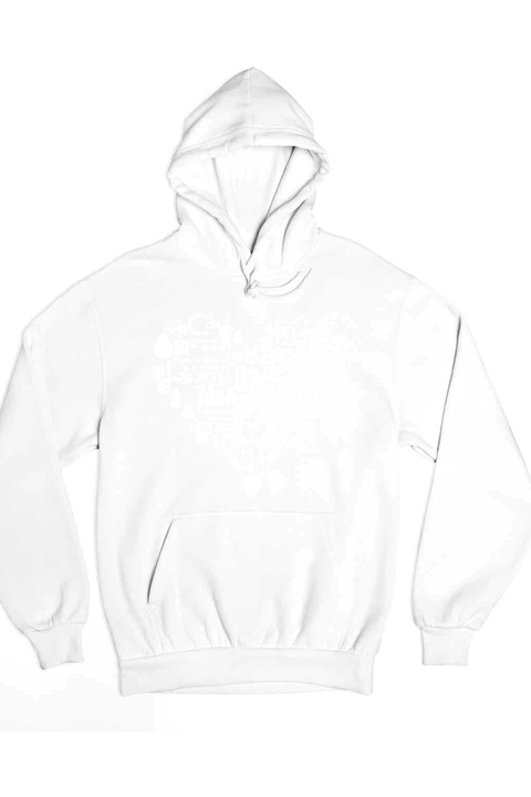 Pulover barbatesc Depeche Mode inima alba, Alb