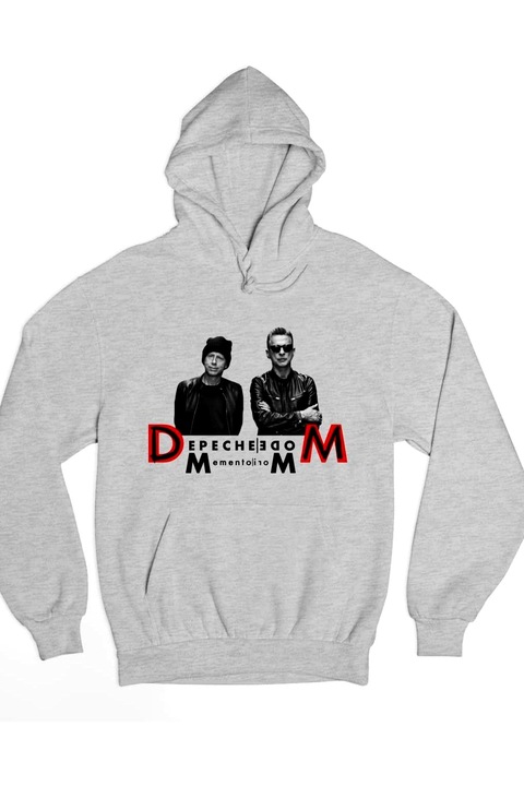 Hanorac barbatesc Depeche Mode cu litere negre, gri, XL