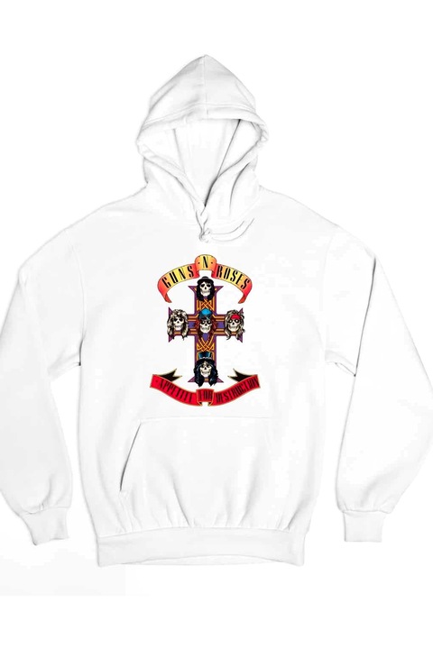 Hanorac pentru bărbați Guns N' Roses Appetite, Alb