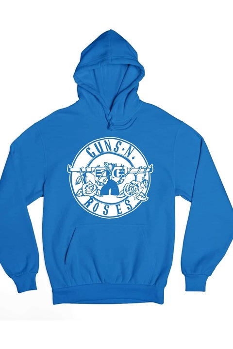 Guns N' Roses fehér kör logó férfi pulóver, Királykék