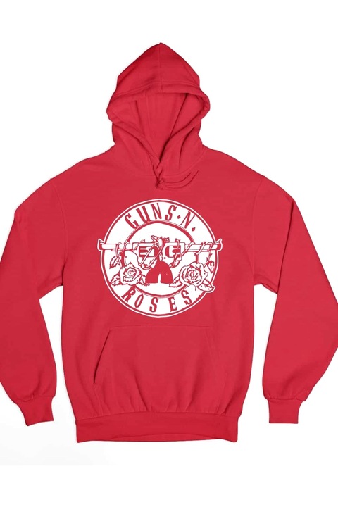 Guns N' Roses fehér kör logó férfi pulóver, Piros