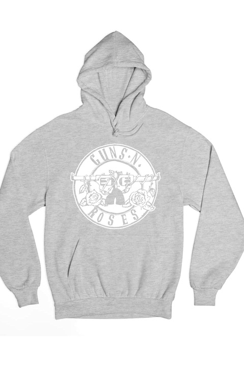 Hanorac de damă Guns N' Roses cu logo cerc alb, Gri