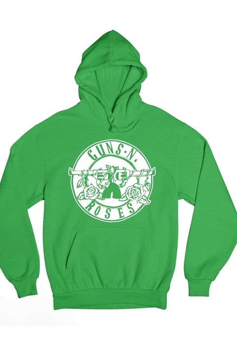 Guns N' Roses fehér kör logó férfi pulóver, Zöld