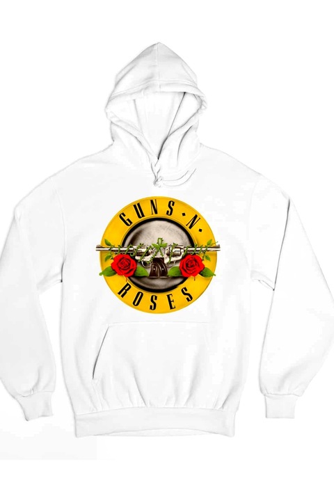 Hanorac de damă cu logo-ul cercului Guns N' Roses, Alb