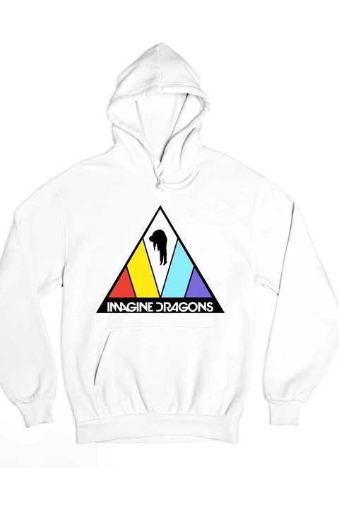 Hanorac pentru bărbați Imagine Dragons evolve logo, Alb