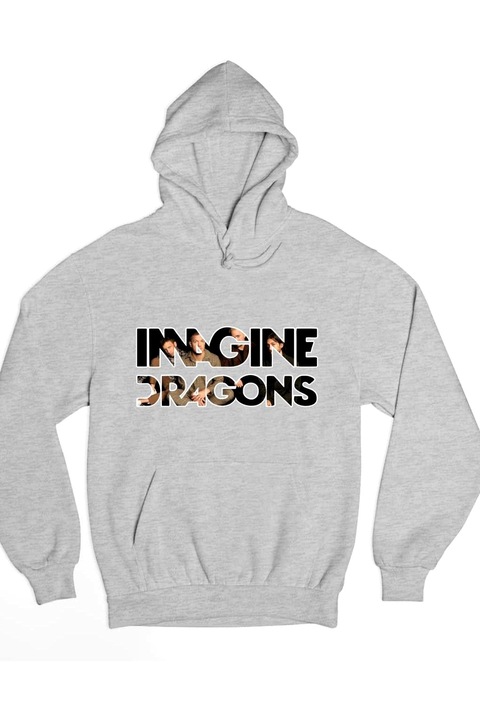 Hanorac de damă Imagine Dragons cu litere colorate, Gri
