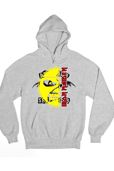 Hanorac bărbătesc Iron Maiden cu cap furios, Gri