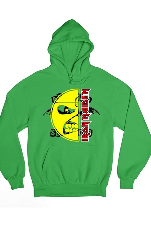 Pulover de dama Iron Maiden cu cap furios, Verde