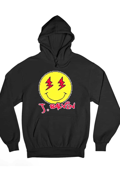 Hanorac cu logo-ul artistului J Balvin pentru femei, Negru
