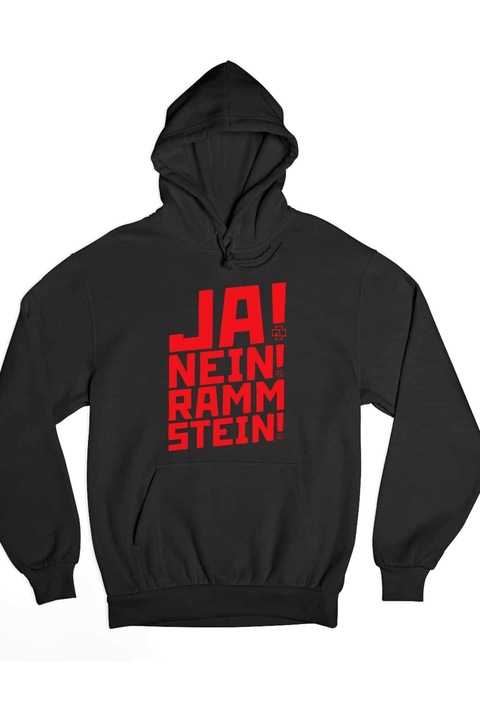 Ja Nein Rammstein férfi pulóver, Fekete