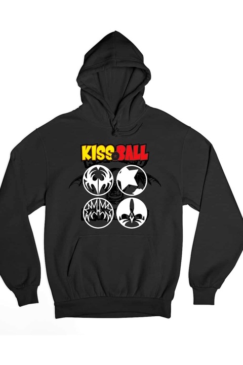 Pulover dama Kiss Ball-simbol alb, Negru