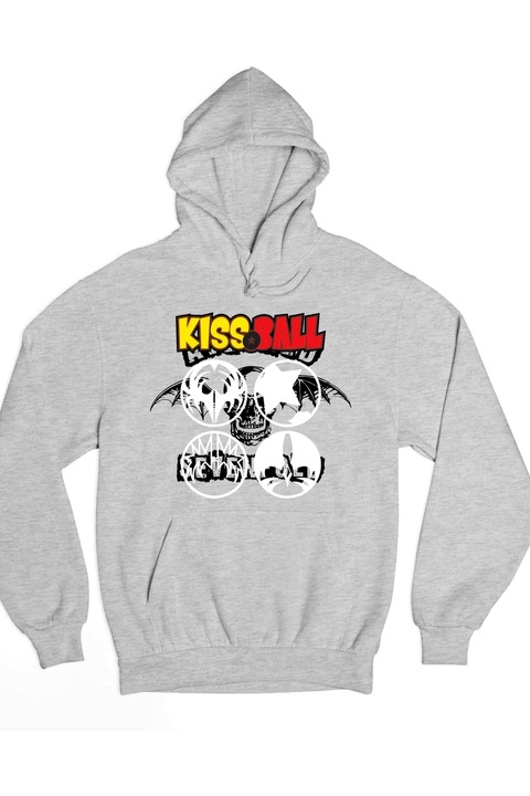 Pulover dama Kiss Ball-simbol alb, Gri