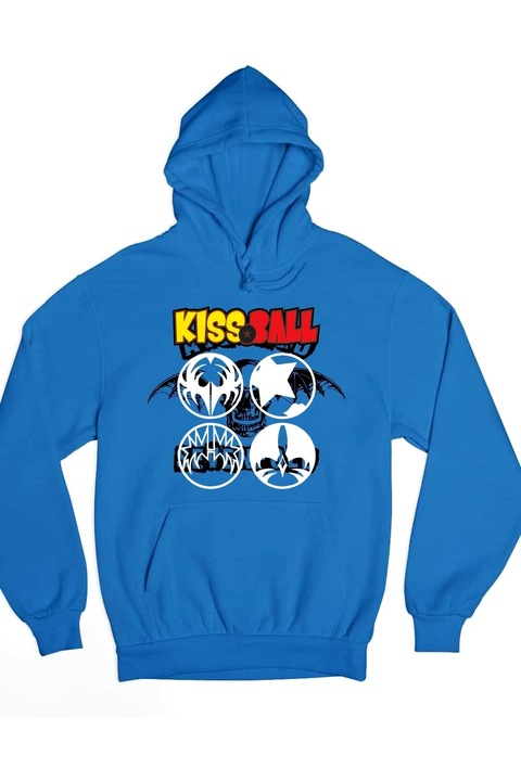 Pulover dama Kiss Ball-simbol alb, Albastru royal