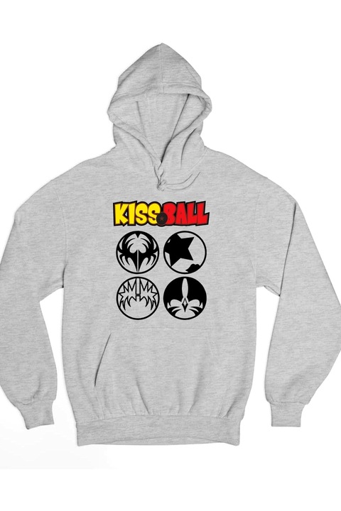Hanorac bărbați Kiss Ball symbols, Gri