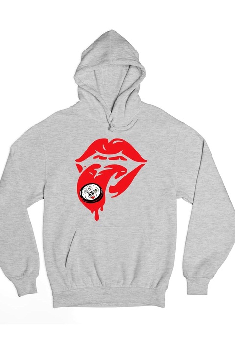 Pulover dama Kiss band band, Gri