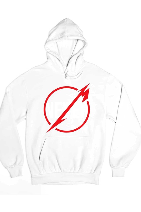 Sigla Metallica niciodată pulover de damă, Alb