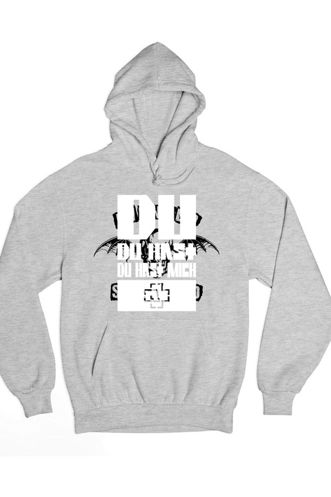 Hanorac pentru bărbați Rammstein Du Du Hast Du Hast Mich, Gri