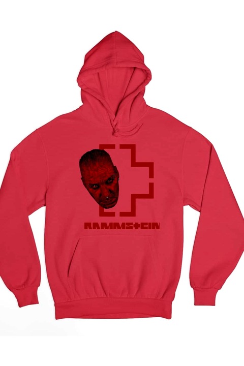 Pulover pentru bărbați Rammstein Lindemann head, Rosu