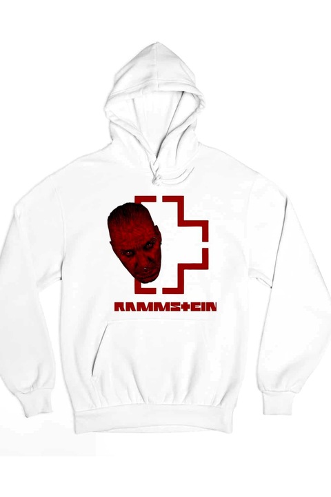 Pulover de damă Rammstein Lindemann head, Alb