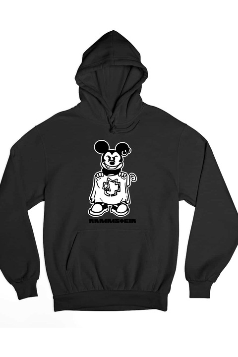 Pulover de dama Rammstein metalizat Mickey mouse, Negru