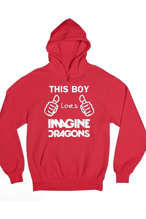 Acest băiat adoră hanoracul pentru bărbați Imagine Dragons, Rosu