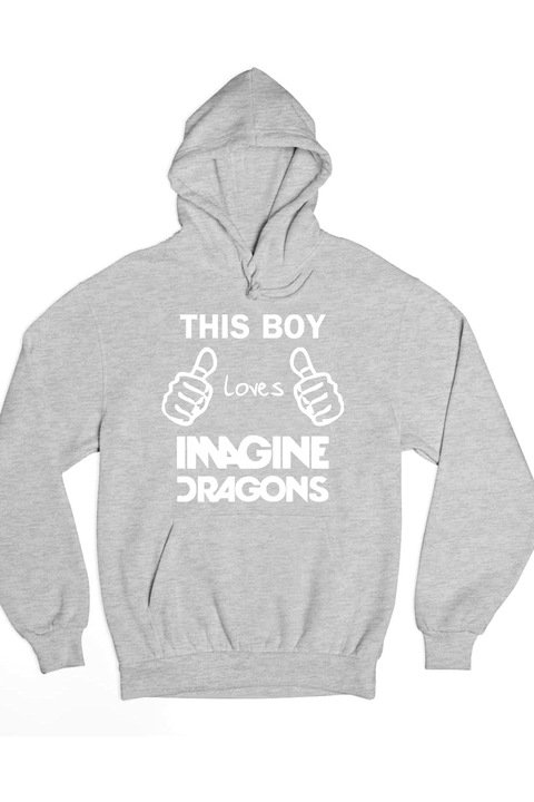 Acest băiat adoră hanoracul pentru bărbați Imagine Dragons, Gri