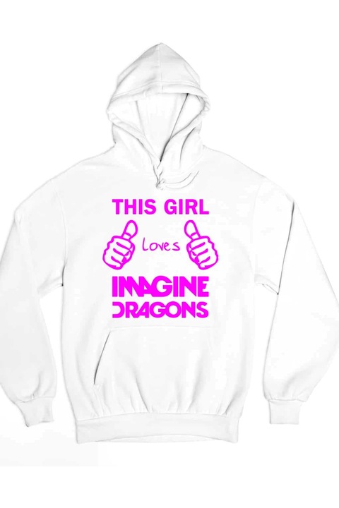 Această fată adoră puloverul de damă Imagine Dragons, Alb