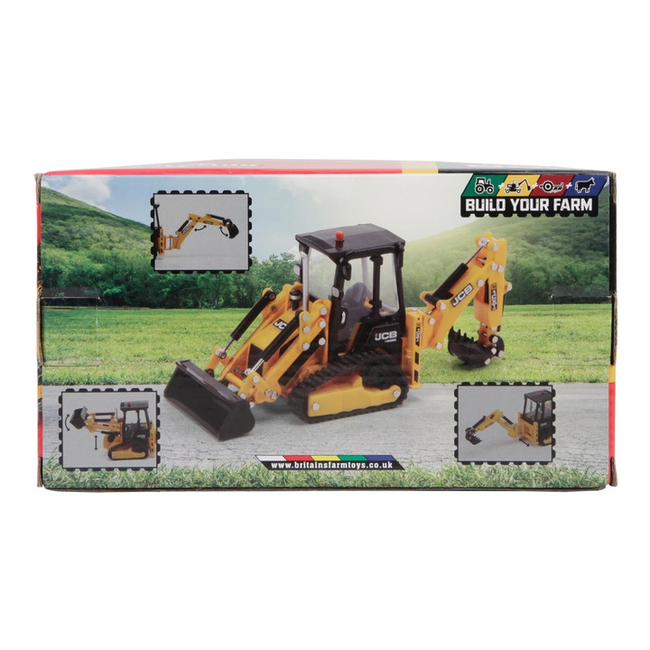 Buldoexcavator de jucarie, Tomy, Plastic/Metal, Scara 1:32, Multicolor