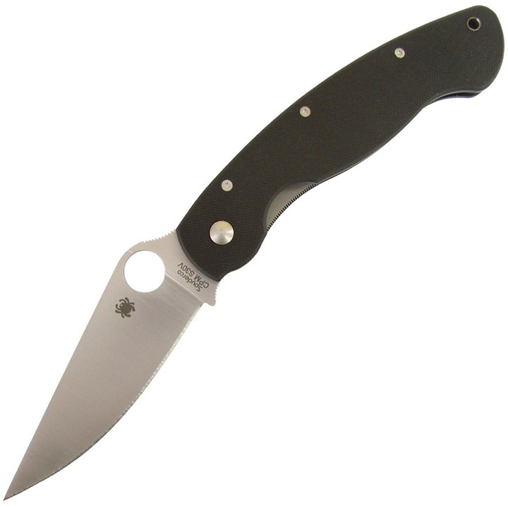 Spyderco katonai kés, acél, G10 nyél, 241 mm, fekete/ezüst
