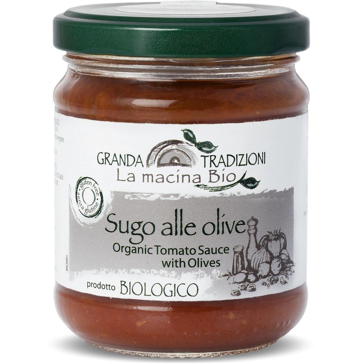 Sos BIO din rosii si masline La Macina Bio 180g