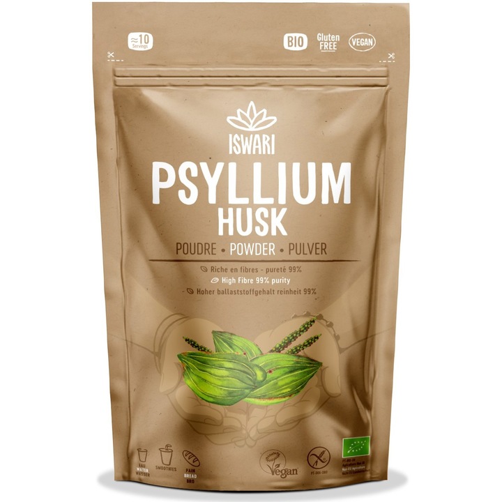 Psyllium BIO, sub forma de pulbere Iswari 125g