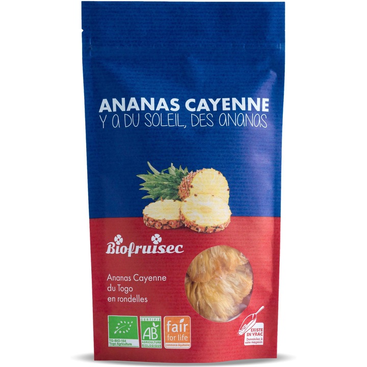 Ananas BIO rondele, selectie Cayenne din Togo Biofruisec 100g