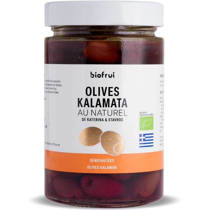 Masline BIO fara samburi, in saramura, selectie Kalamon Biofruisec 190g