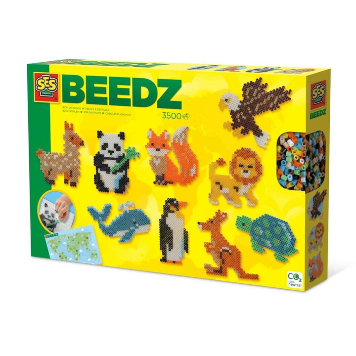 Set de artizanat, SES Creative, 3500 margele, Varsta 5+ ani, Multicolor